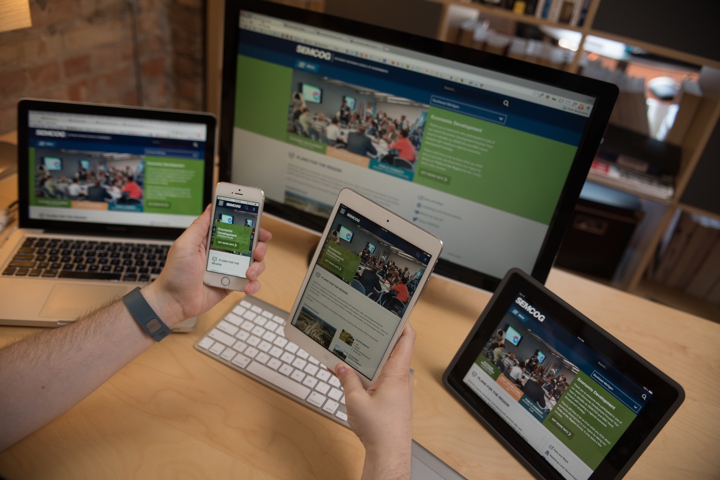 The SEMCOG website on multiple devices