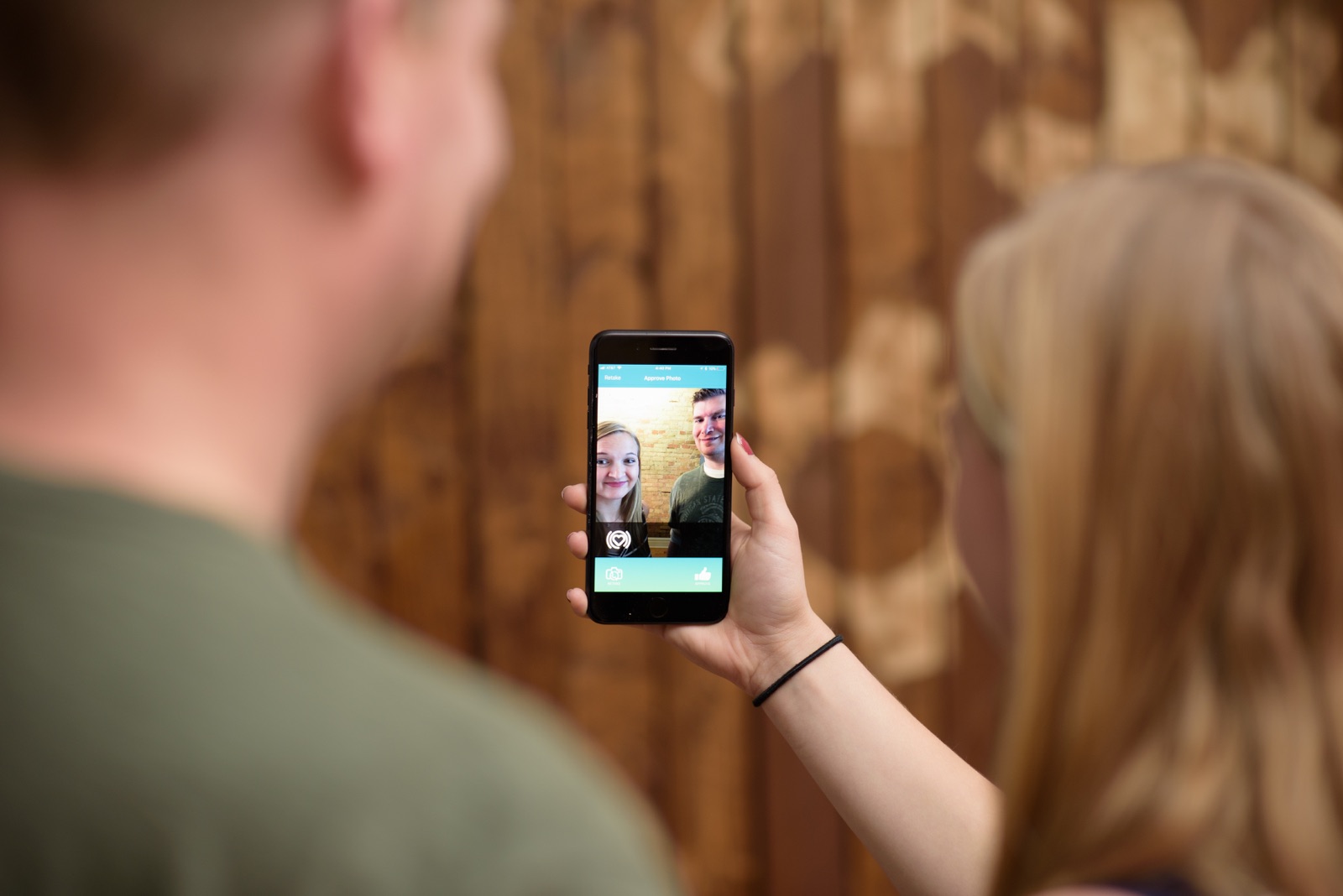 A selfie taken using the EchoPix iPhone app